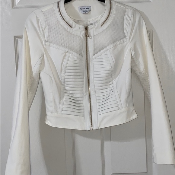 Authentic BEBE white moto jacket - Picture 3 of 7